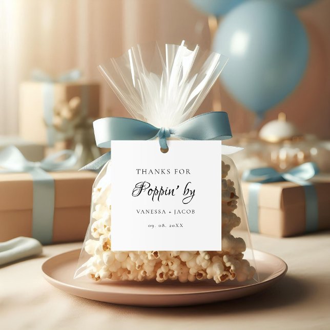 Thanks for poppin by Wedding Favor  Classic Round Sticker (Creator Uploaded)