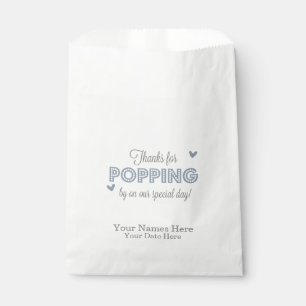 Thanks for Poppin In For Our Big Day Blue Favor Bag