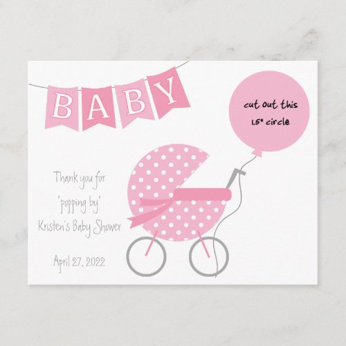Thanks for popping by Baby Shower EOS favor card