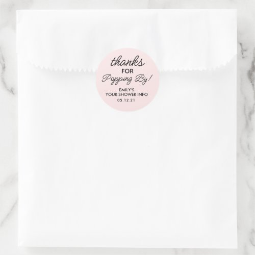 Thanks for Popping By Baby Shower Favor Stickers