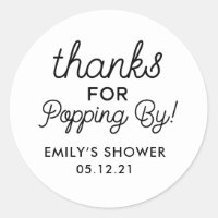 Thanks for Popping By Baby Shower Favor Stickers