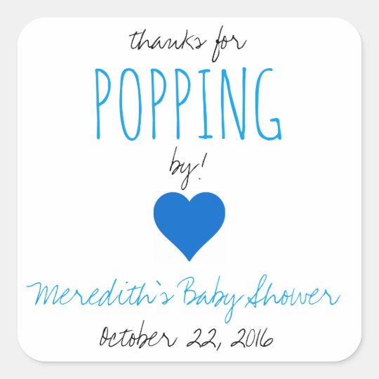 Thanks For Popping By Baby Shower Favor Stickers Zazzle Com