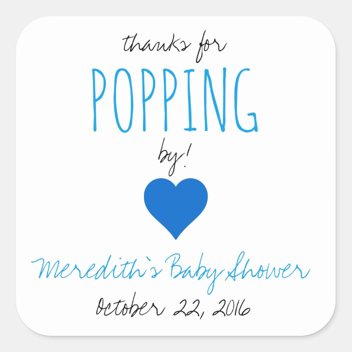 Thanks for Popping By! Baby Shower Favor Stickers | Zazzle.com