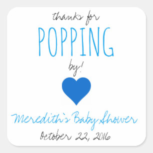 Thanks for Popping By! Baby Shower Favor Stickers