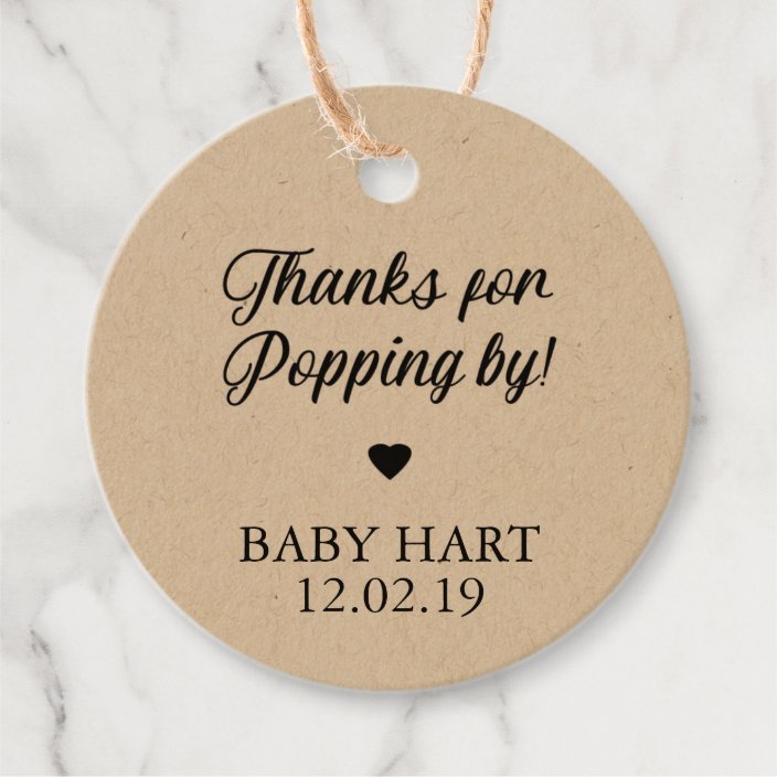 thanks for popping by baby shower tags