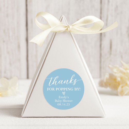 Thanks for Popping By Baby Shower Popcorn Classic Round Sticker