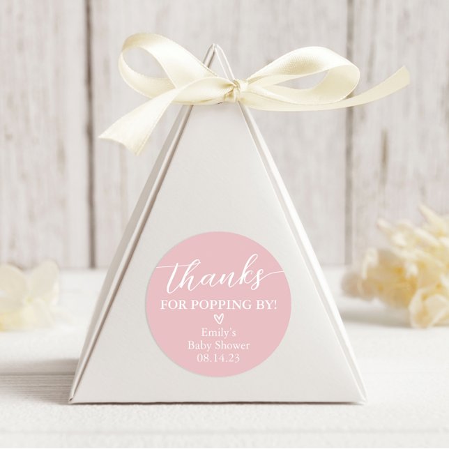 Thanks for Popping By Baby Shower Popcorn Classic Round Sticker (Creator Uploaded)