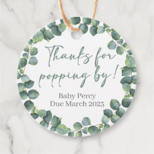 Thanks for Popping By Champagne Baby Shower Favor Favor Tags