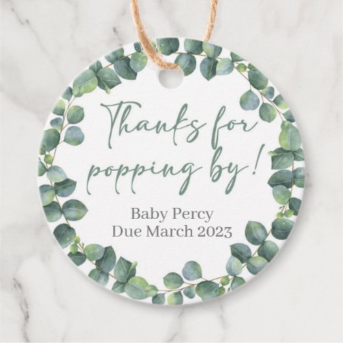 Thanks for Popping By Champagne Baby Shower Favor Favor Tags
