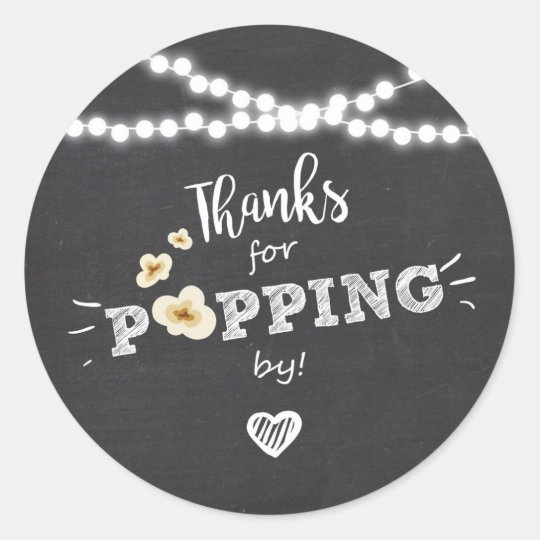 Thanks for popping by favor tag Sticker Popcorn | Zazzle.com