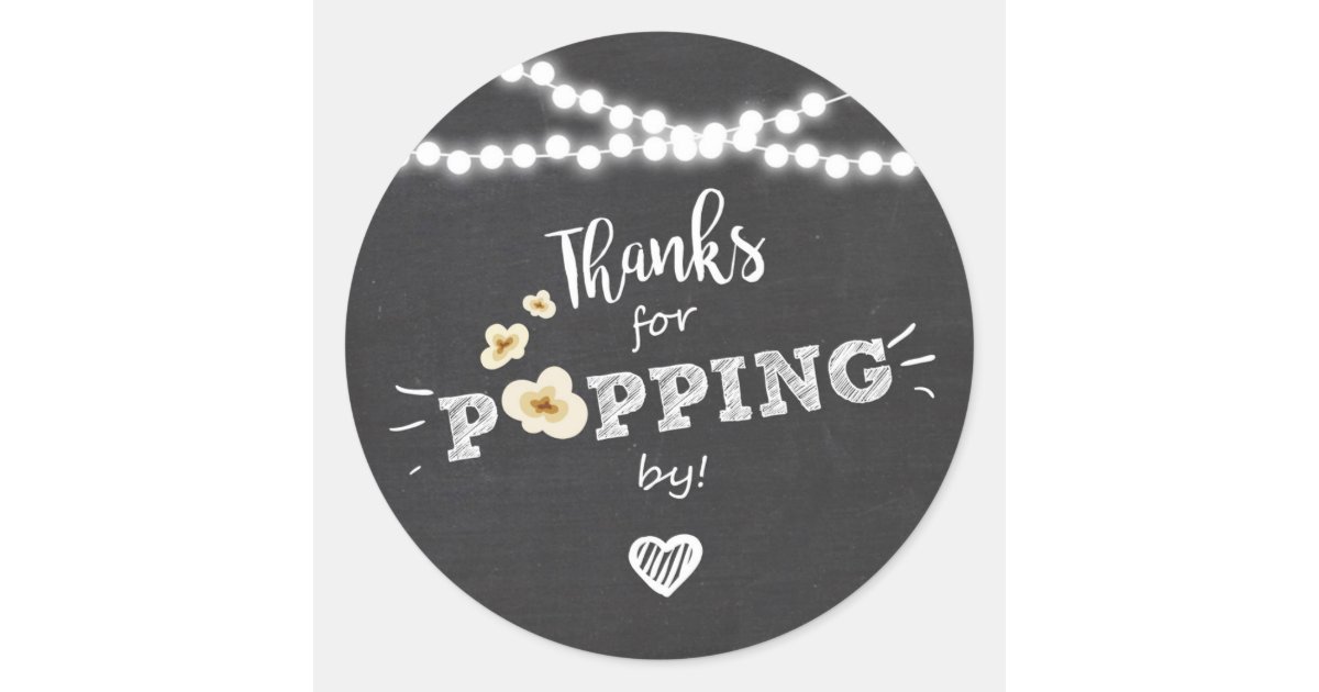 Thanks for popping by favor tag Sticker Popcorn | Zazzle.com