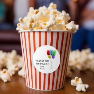 Thanks for Popping By Gift Tags, Classic Round Sticker