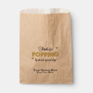 Thanks for Popping by, Gold Favors, Wedding Favors Favor Bag