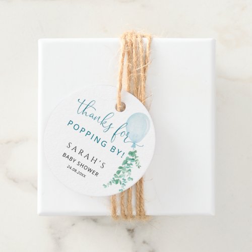 Thanks For Popping By Greenery Eucalyptus Balloon Favor Tags
