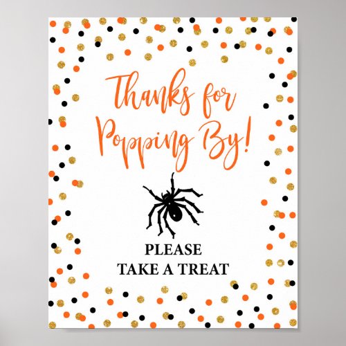 Thanks for Popping By Halloween Party Popcorn Sign