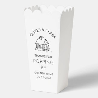 Thanks for Popping By Housewarming Party Popcorn Favor Boxes