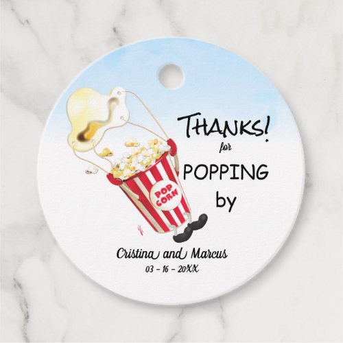 Thanks for Popping By Popcorn Event Favor Tags