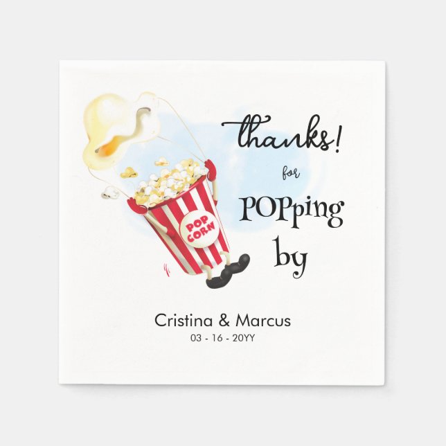 Thanks for Popping By Popcorn Event Napkins (Front)