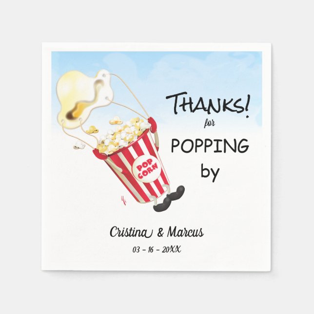 Thanks for Popping By Popcorn Event Napkins (Front)