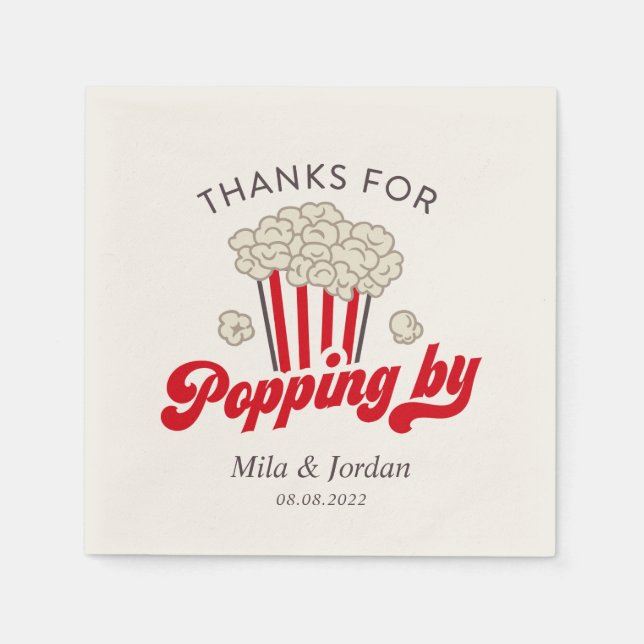 Thanks For Popping By Popcorn Napking Napkins (Front)