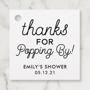 Thanks for Popping By Shower Favor Tags