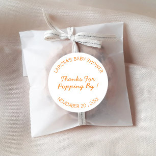 Thanks For Popping By Stickers Baby Shower Sticker