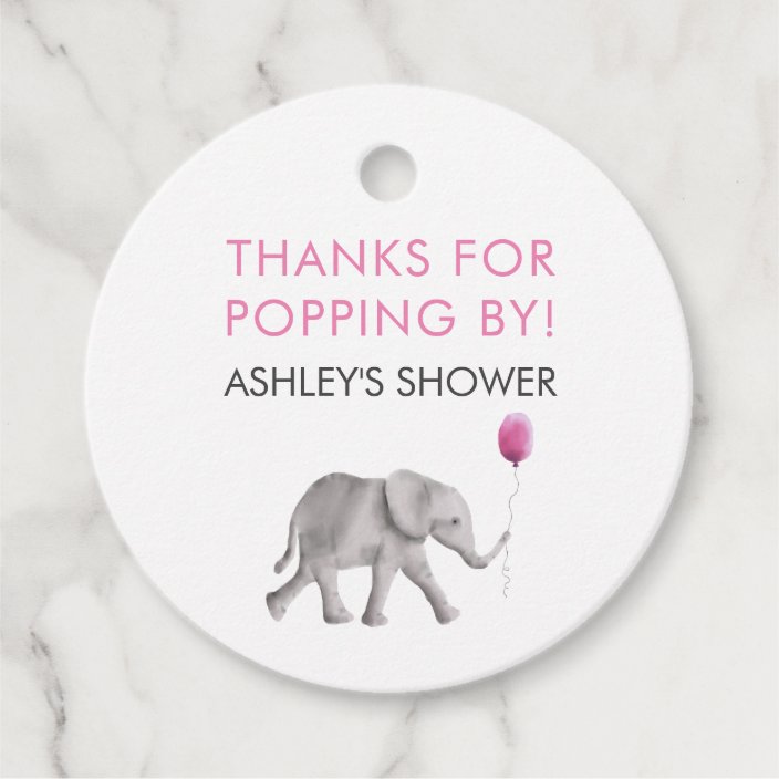 elephant baby shower favor tags