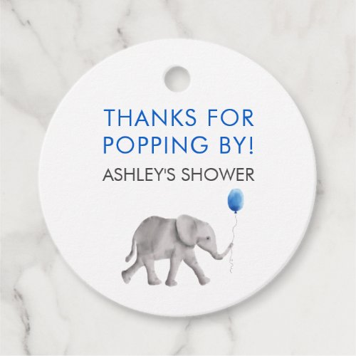 Thanks for Popping By Tags Elephant Baby Shower Favor Tags