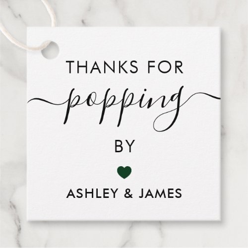 Thanks for Popping By Tags Wedding Forest Green Favor Tags