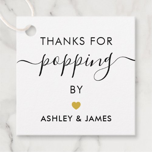 Thanks for Popping By Tags Wedding Gold Favor Tags