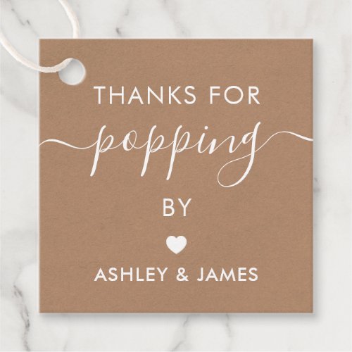 Thanks for Popping By Tags Wedding Kraft Favor Tags