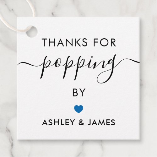 Thanks for Popping By Tags Wedding Tag Blue Favor Tags