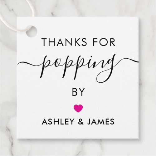 Thanks for Popping By Tags Wedding Tag Fuchsia Favor Tags