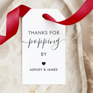 Thanks for Popping By Tags, Wedding Tag, Kraft Gift Tags