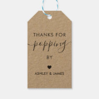 Thanks for Popping By Tags, Wedding Tag, Kraft