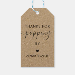 Thanks for Popping By Tags, Wedding Tag, Kraft Gift Tags