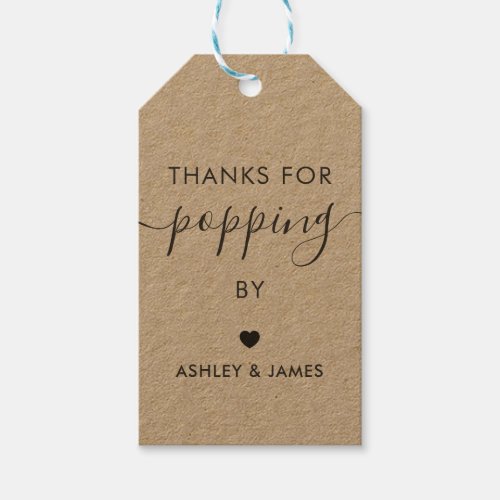 Thanks for Popping By Tags Wedding Tag Kraft Gift Tags