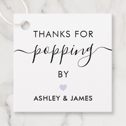 Thanks for Popping By Tags Wedding Tag Lavender Favor Tags