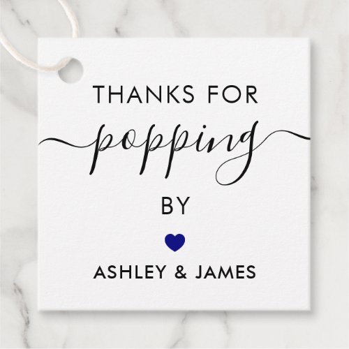 Thanks for Popping By Tags Wedding Tag Navy Blue Favor Tags