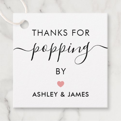 Thanks for Popping By Tags Wedding Tag Pink Favor Tags