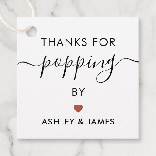 Thanks for Popping By Tags Wedding Terracotta Favor Tags