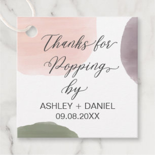 Thanks for Popping By Wedding Gift Tag, Favor Tags