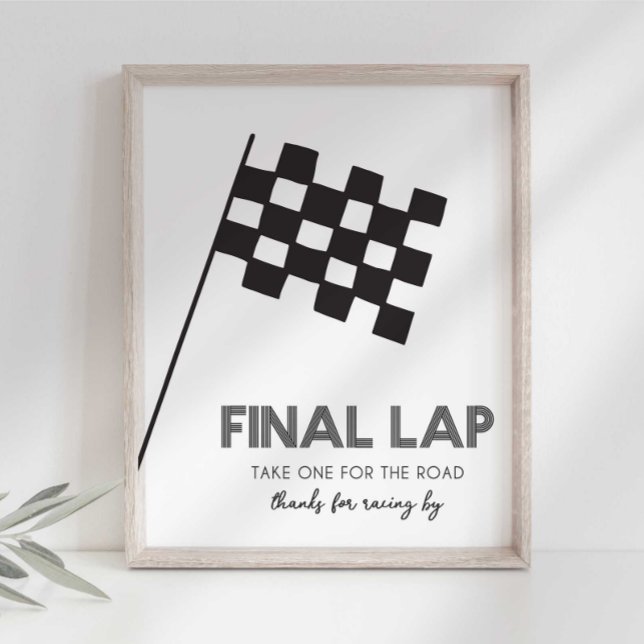 Thanks for Racing By Race Car Party Sign (Creator Uploaded)