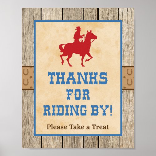 Thanks for Riding By Cowboy Western Sign