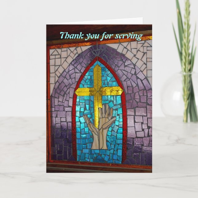 thanks for serving letterpress thank you card (Front)