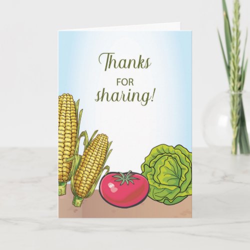 Thanks for Sharing Vegetables Card