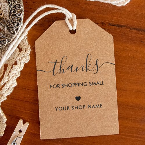 Thanks for Shopping Small Label Kraft Gift Tags