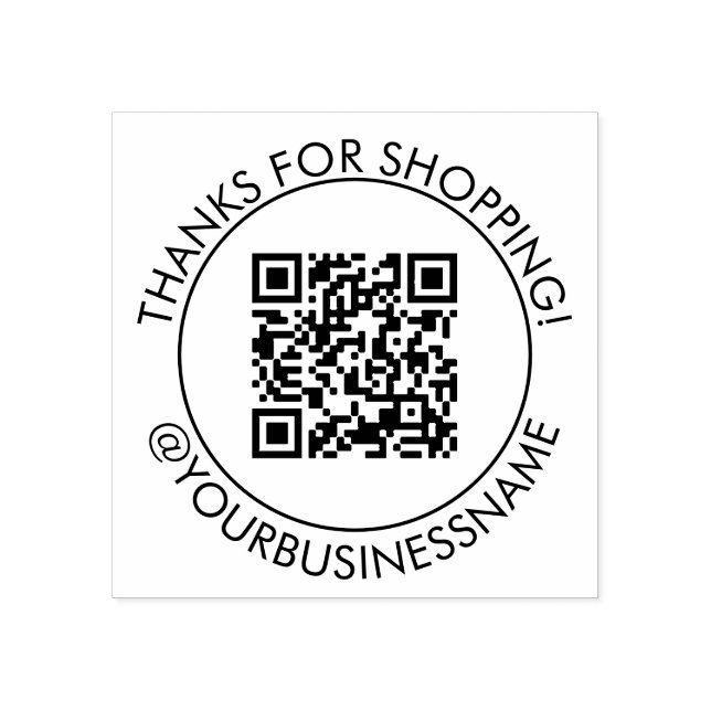 Thanks For Shopping Your QR Code Rubber Stamp (Imprint)