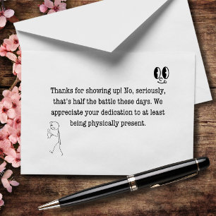 Thanks for Showing Up (No, Seriously) Letterpress Thank You Card