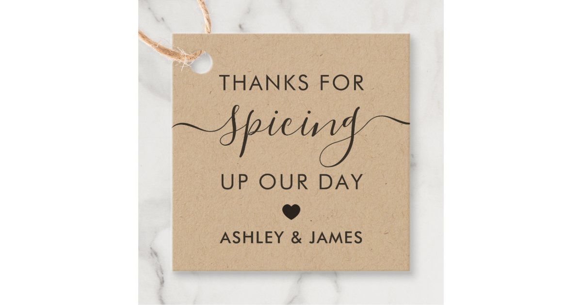 Thanks for Spicing Up Our Day Wedding Tag, Kraft Favor Tags | Zazzle